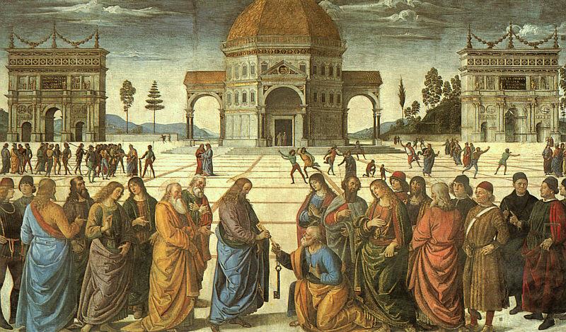 Pietro Perugino Christ Delivering the Keys to St.Peter oil painting image